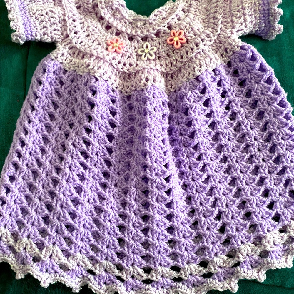 Crocheted Baby Lilac Dress
